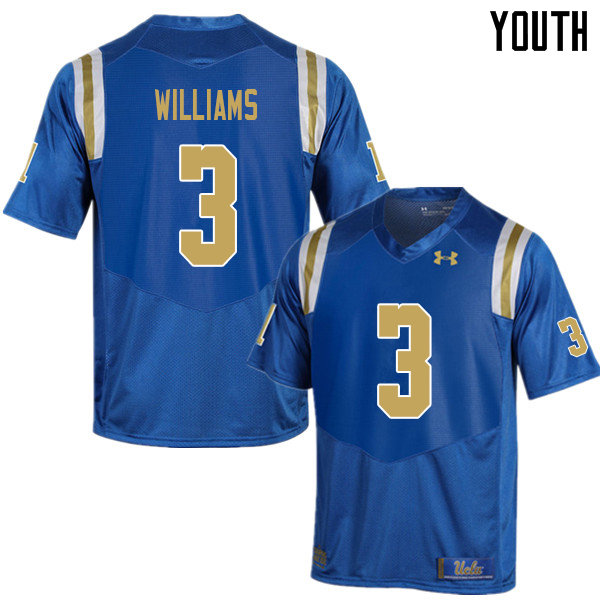 Youth #3 Rayshad Williams UCLA Bruins College Football Jerseys Sale-Blue